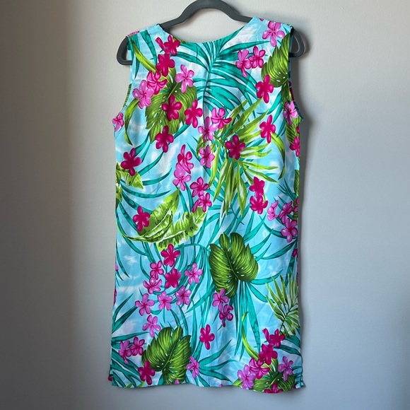 Island Planet Tropical Print Shift Dress Cover Up M/L - Picture 5 of 7